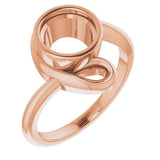 Bague ronde en or rose 14 carats de 7,4 mm