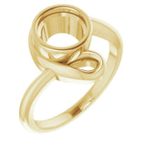 Bague de montage ronde en or jaune 18 carats de 7 mm