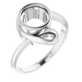 Bague de montage ronde 7 mm en or blanc 14 carats