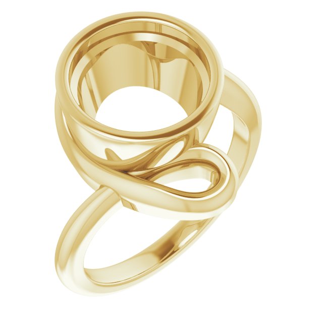 Bague de montage ronde en or jaune 14 carats de 10 mm