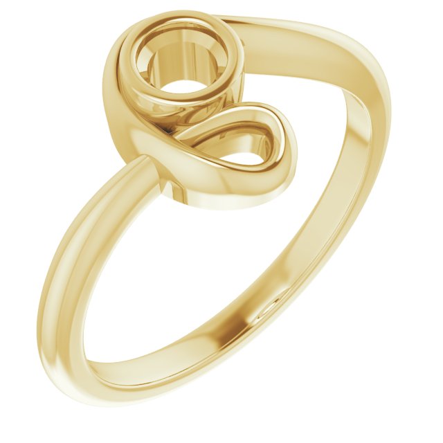 Bague de montage ronde 10K jaune 3,75 mm