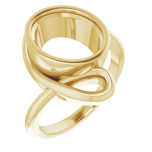 Bague ovale 11x9 mm en or jaune 14 carats