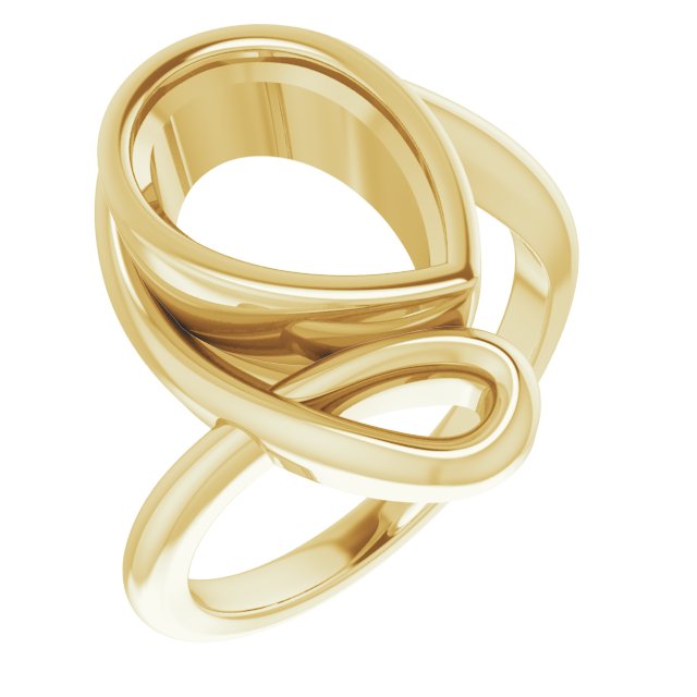Bague de montage en forme de poire jaune 10K 12x8 mm