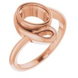 Bague ovale 10K Rose 8x6 mm