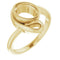 Bague de montage ovale 8x6 mm jaune 10K