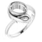 Bague de montage ovale en platine 8x6 mm