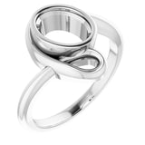 Monture de bague ovale en argent sterling 8x6 mm