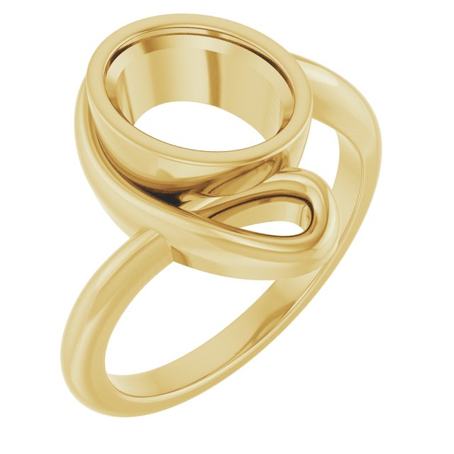 Bague ovale 9x7 mm en or jaune 14 carats