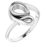 Bague de montage en forme de poire en platine 8x5 mm