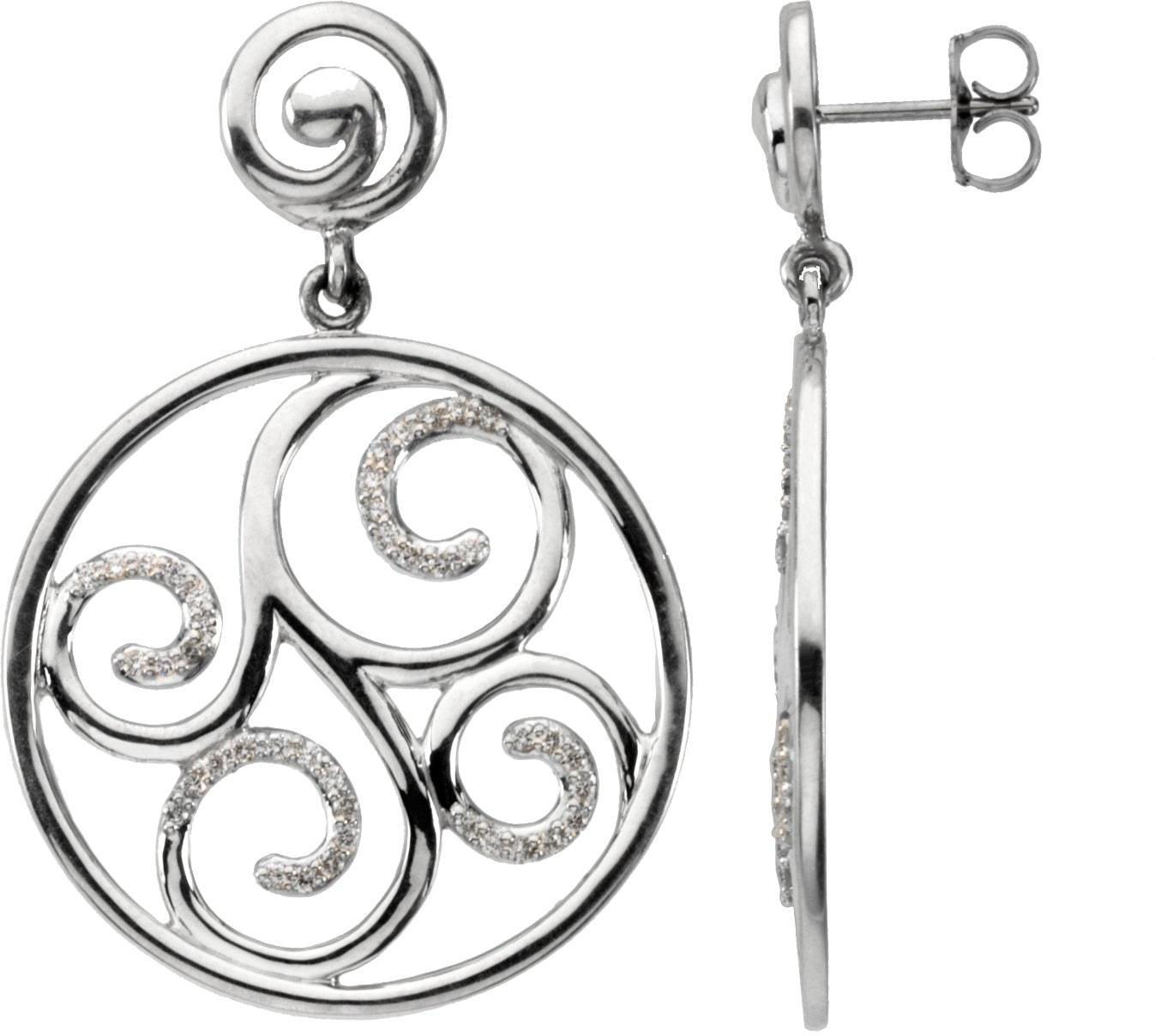 Boucles d'oreilles à volutes ornées