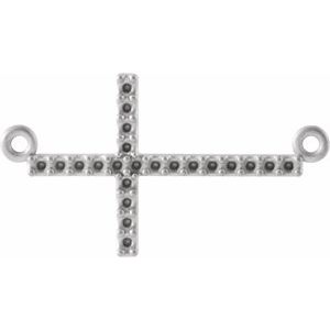Collier avec pendentif croix latérale orné de platine