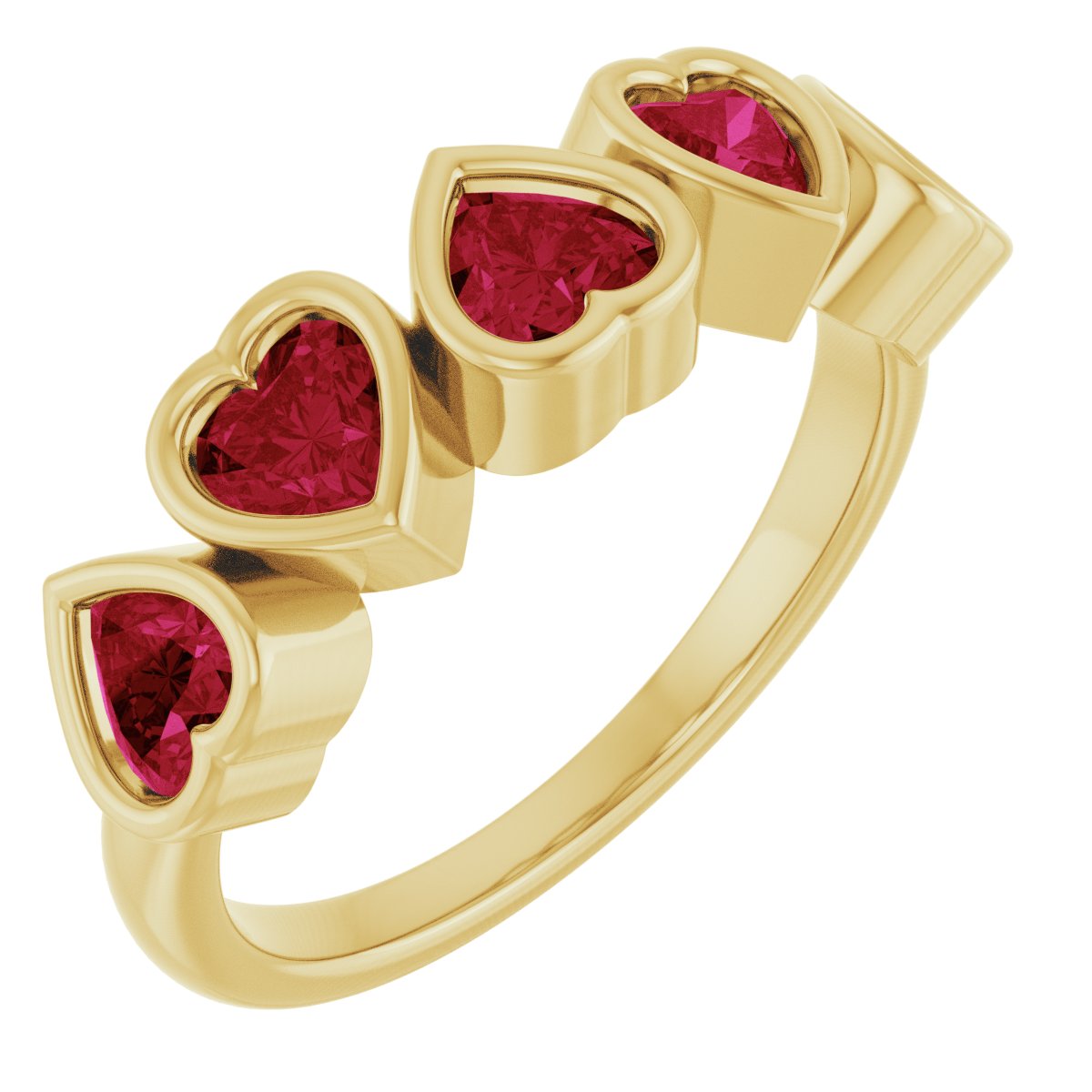 14K Yellow Gold Natural Mozambique Garnet Ring