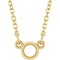 Solitaire rond serti clos de 3 mm en or jaune 14 carats, monture pour collier de 45,7 cm (18 pouces)