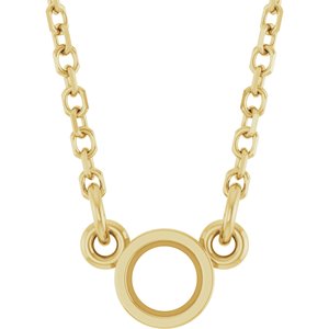 Solitaire rond serti clos de 3 mm en or jaune 14 carats, monture pour collier de 45,7 cm (18 pouces)