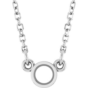 Monture de collier solitaire en argent sterling, serti clos, rond de 3 mm, 45,7 cm (18 pouces)