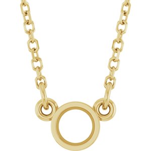 Solitaire rond serti clos en or jaune 14 carats, 3,4 mm, monture pour collier de 45,7 cm (18 pouces)
