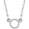 Solitaire rond serti clos de 4,1 mm en or blanc 14 carats, monture collier 18 pouces