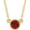Collier solitaire en grenat naturel du Mozambique jaune 14 carats, 40 cm (16 pouces).