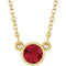 Collier solitaire en rubis jaune 14 carats de laboratoire, 40 cm (16 pouces).