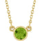 Collier solitaire en péridot naturel jaune 14 carats, 40 cm (16 pouces).