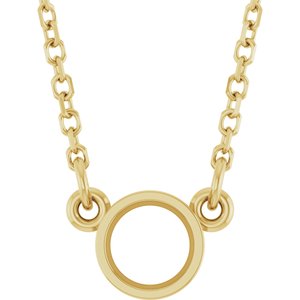 Solitaire rond serti clos en or jaune 14 carats, 4,1 mm, monture pour collier de 45,7 cm (18 pouces)
