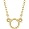 Solitaire rond serti clos en or jaune 14 carats, 4,1 mm, monture pour collier de 45,7 cm (18 pouces)