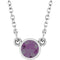 Collier solitaire en alexandrite blanche 14 carats de laboratoire, 40 cm (16 pouces).
