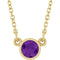 Collier solitaire en améthyste naturelle jaune 14 carats, 40 cm (16 pouces).