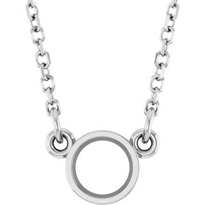 Collier solitaire en argent sterling, serti clos, pierre ronde de 4,1 mm, monture de 45,7 cm (18 pouces)