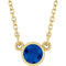 Collier solitaire en saphir bleu naturel jaune 14 carats, 40 cm (16 pouces).