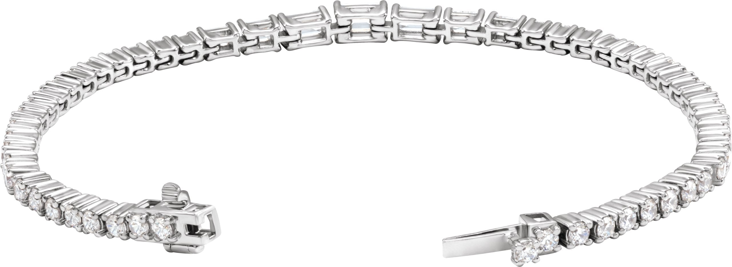 14K White Gold 4 5/8 CTW Lab-Grown Diamond Line 7" Bracelet