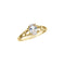 Bague en or jaune 14 carats avec imitation de pierre de naissance d'avril
