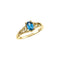 Bague en or jaune 14 carats avec imitation de pierre de naissance de décembre