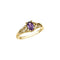 Bague en or jaune 14 carats avec imitation de pierre de naissance de février
