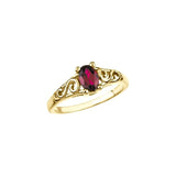 Bague en or 14 carats avec pierre de naissance de janvier (imitation pierre de naissance)