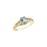 Bague en or jaune 14 carats avec imitation de pierre de naissance de mars