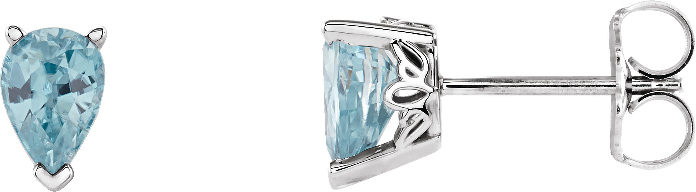 Boucles d'oreilles à clous en forme de poire à 3 griffes