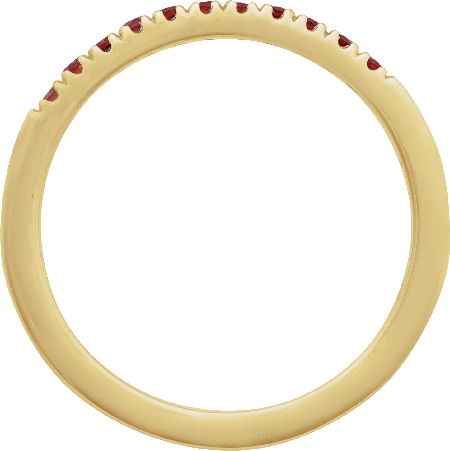 14K Yellow Gold Natural Mozambique Garnet Stackable Ring