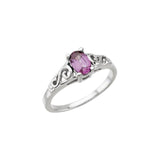 Bague en or 14 carats avec pierre de naissance de juin (imitation pierre de naissance)