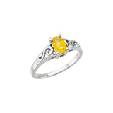 Bague en or 14 carats avec pierre de naissance de novembre (imitation pierre de naissance)