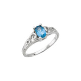 Bague de naissance imitation pierre de décembre pour les jeunes, en or 14 carats.