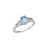 Bague en or 14 carats avec imitation pierre de naissance de mars
