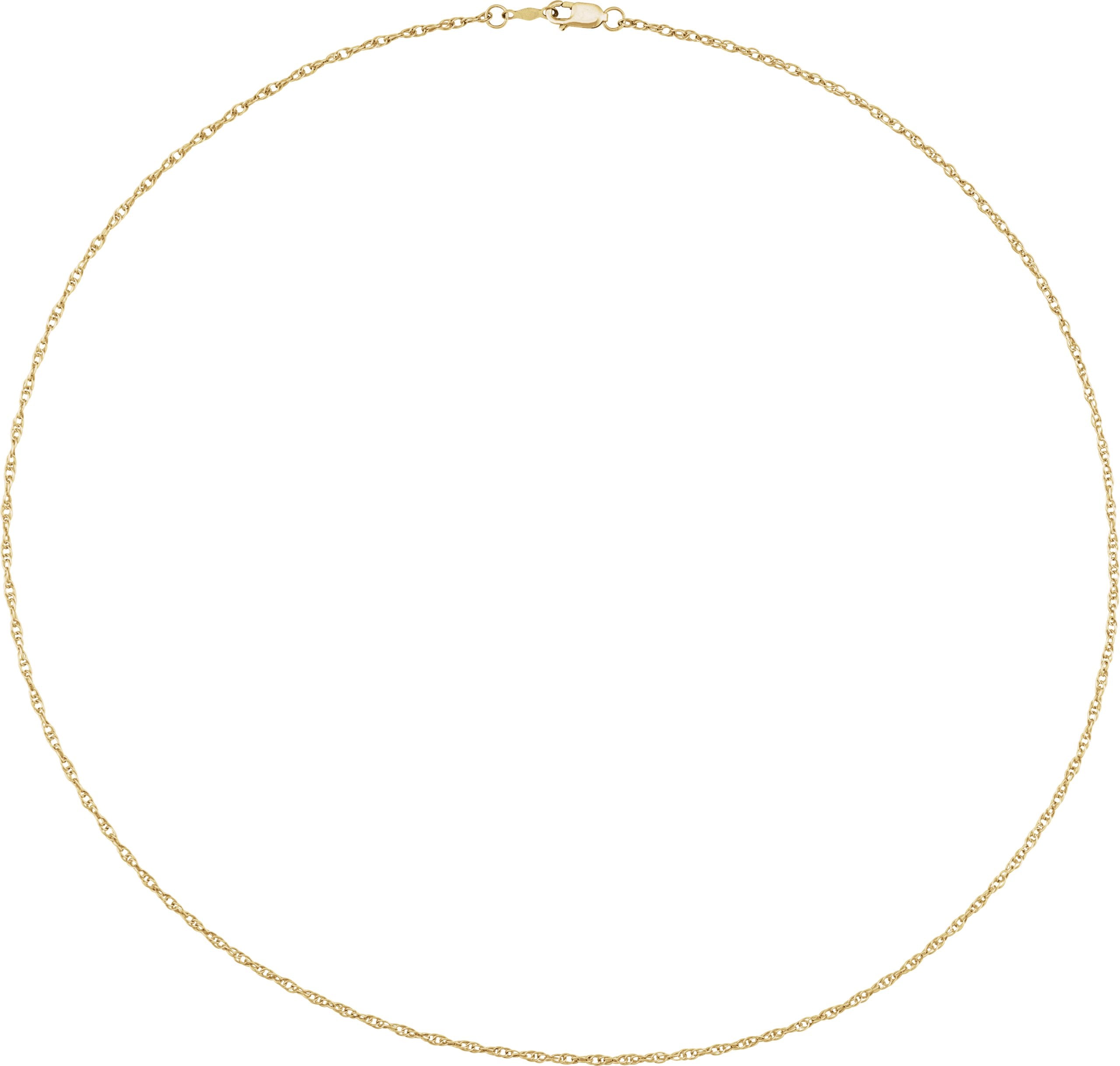 14K Yellow Gold 1.5 mm Rope 18" Chain