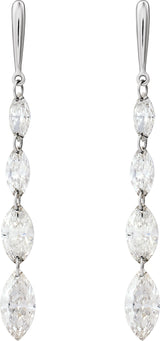14K White Gold 1 1/2 CTW Lab-Grown Diamond Drilled Diamond Earrings