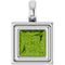 14K White Gold Natural Peridot Charm/Pendant