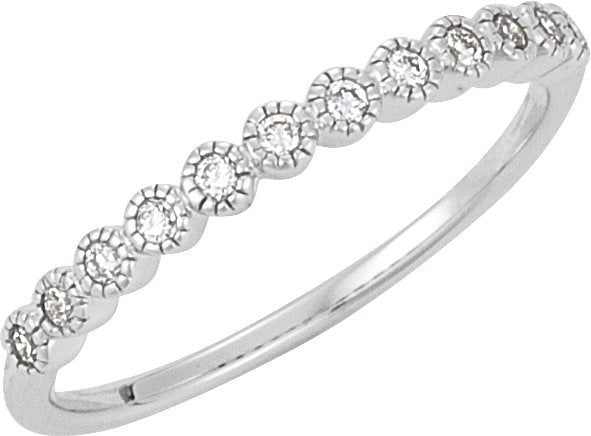 14K White Gold 1/6 CTW Natural Diamond Anniversary Band Size 4.5