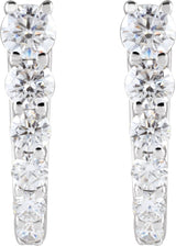 14K White Gold 1/2 CTW Lab-Grown Diamond 12.95 mm Hoop Earrings