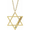 Collier personnalisé en or jaune 14 carats avec imitation aigue-marine et étoile de David, 45,7 cm (18 pouces).