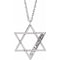 Collier personnalisé en argent sterling rhodié avec étoile de David en imitation diamant, 45,7 cm (18 pouces).