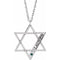 Collier étoile de David en imitation alexandrite blanche 14 carats personnalisée, 45,7 cm (18 pouces)